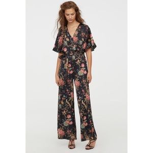 Black and floral jumpsuit